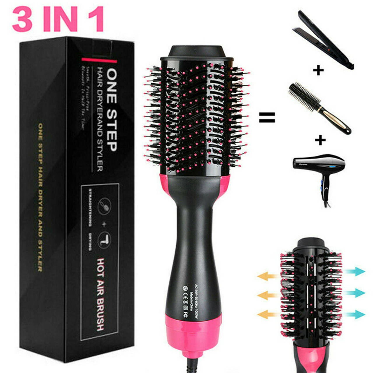 Фен щетка расчёска 3в1 One step Hair Dryer 1000 Вт 3 режима выпрямитель для укладки волос стайлер с функцией
Фен щетка расчёска 3в1 One step Hair Dryer 1000 Вт 3 режима выпрямитель для укладки волос стайлер с функцией