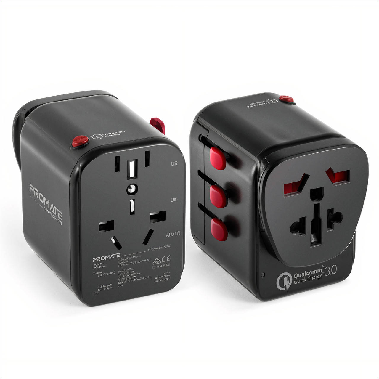 Переходник сетевой Promate TripMate-PD18 EU/US/UK/AUS на EU/US/UK/AUS, USB-С PD/QC+USB-A 30 Вт total Black, Черный
Переходник сетевой Promate TripMate-PD18 EU/US/UK/AUS на EU/US/UK/AUS, USB-С PD/QC+USB-A 30 Вт total Black, Черный