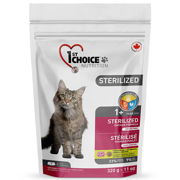 1st Choice Sterilized Chicken сухой супер премиум корм для кастрированных котов и 0.32кг | курица
1st Choice Sterilized Chicken сухой супер премиум корм для кастрированных котов и 0.32кг | курица