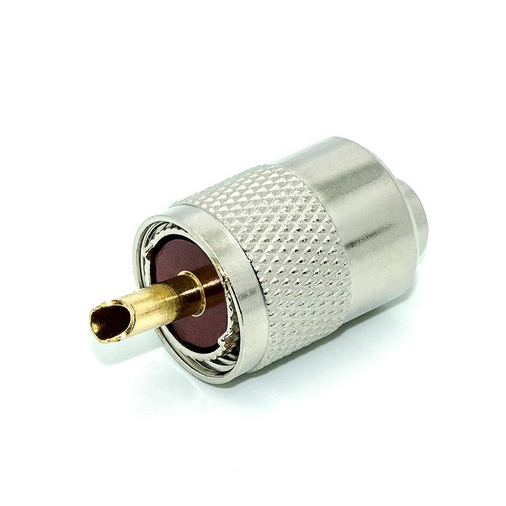 Штекер UHF, PL-259 накрутка на кабель RG-58, корпус металлический 
Штекер UHF, PL-259 накрутка на кабель RG-58, корпус металлический