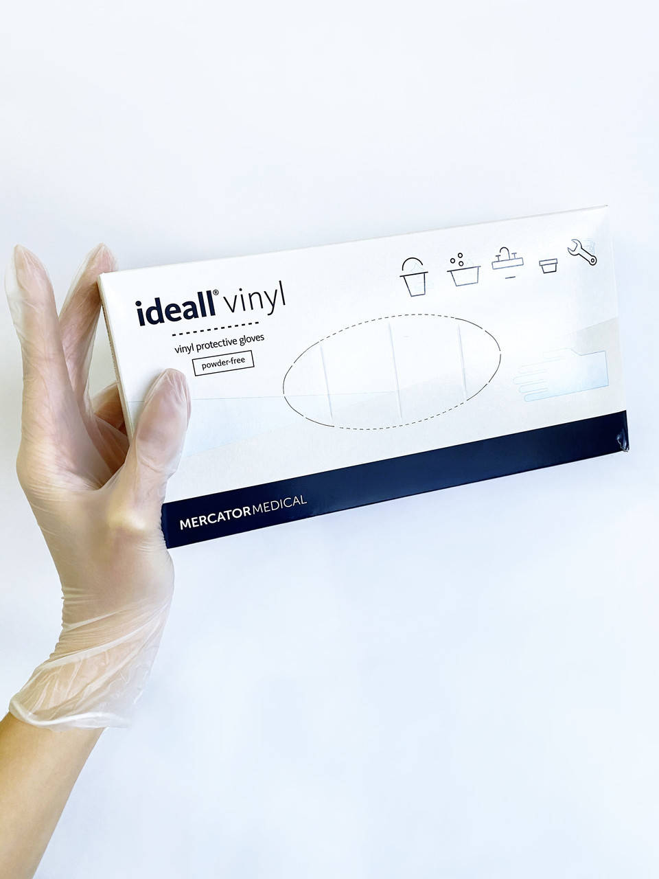 Перчатки виниловые Ideall® Vinyl нестерильные неприпудренные 100 шт/50 пар/уп Прозрачные Р. S
Перчатки виниловые Ideall® Vinyl нестерильные неприпудренные 100 шт/50 пар/уп Прозрачные Р. S
