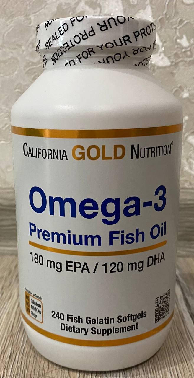 Рыбий жир Omega 3 - 240 капсул - California Gold Nutrition (Жирные кислоты Омега 3 Калифорния Голд Нутришн)
Рыбий жир Omega 3 - 240 капсул - California Gold Nutrition (Жирные кислоты Омега 3 Калифорния Голд Нутришн)