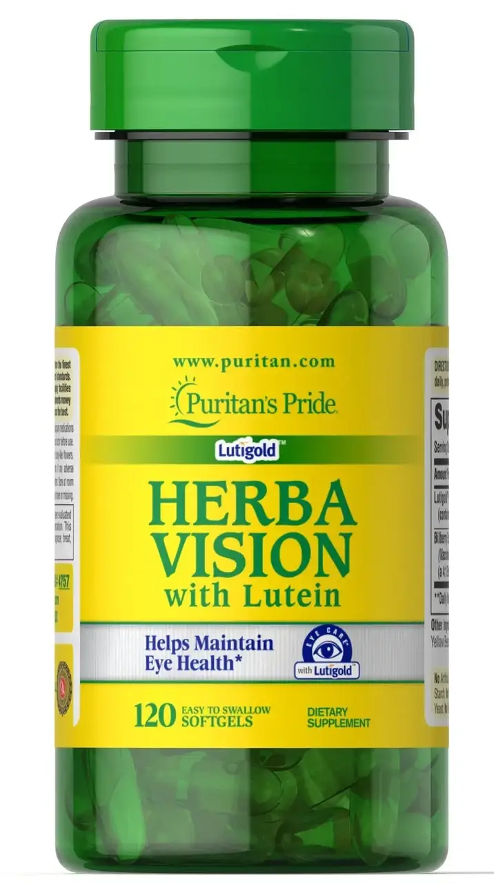 Лютеин и черника для зрения, Herbavision with Lutein and Bilberry, Puritan's Pride, 120 капсул
Лютеин и черника для зрения, Herbavision with Lutein and Bilberry, Puritan's Pride, 120 капсул