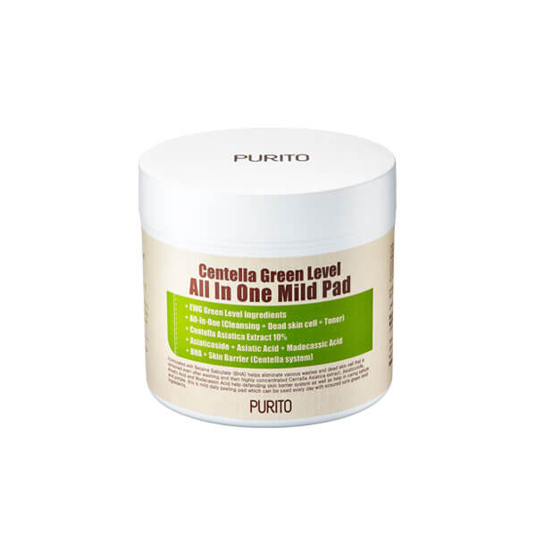 Очищающие пилинг-пэды с экстрактом центеллы Purito Centella Green Level All In One Mild Pad, 70 шт
Очищающие пилинг-пэды с экстрактом центеллы Purito Centella Green Level All In One Mild Pad, 70 шт
