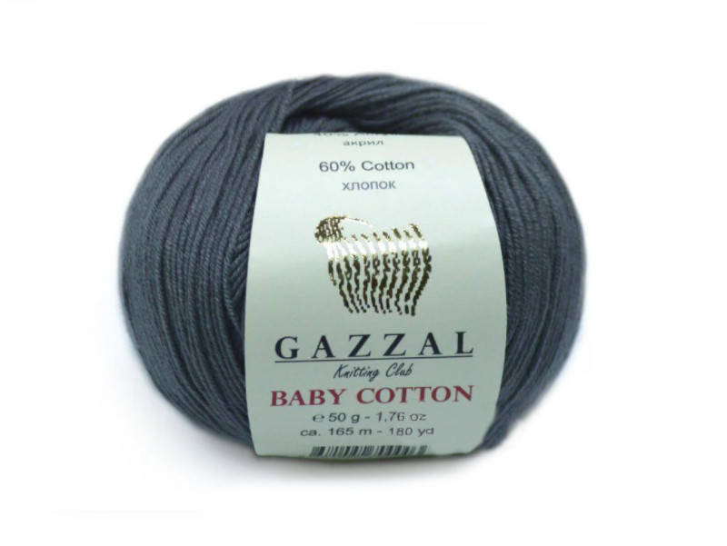 Gazzal Baby Cotton, темно-серый №3450 
Gazzal Baby Cotton, темно-серый №3450