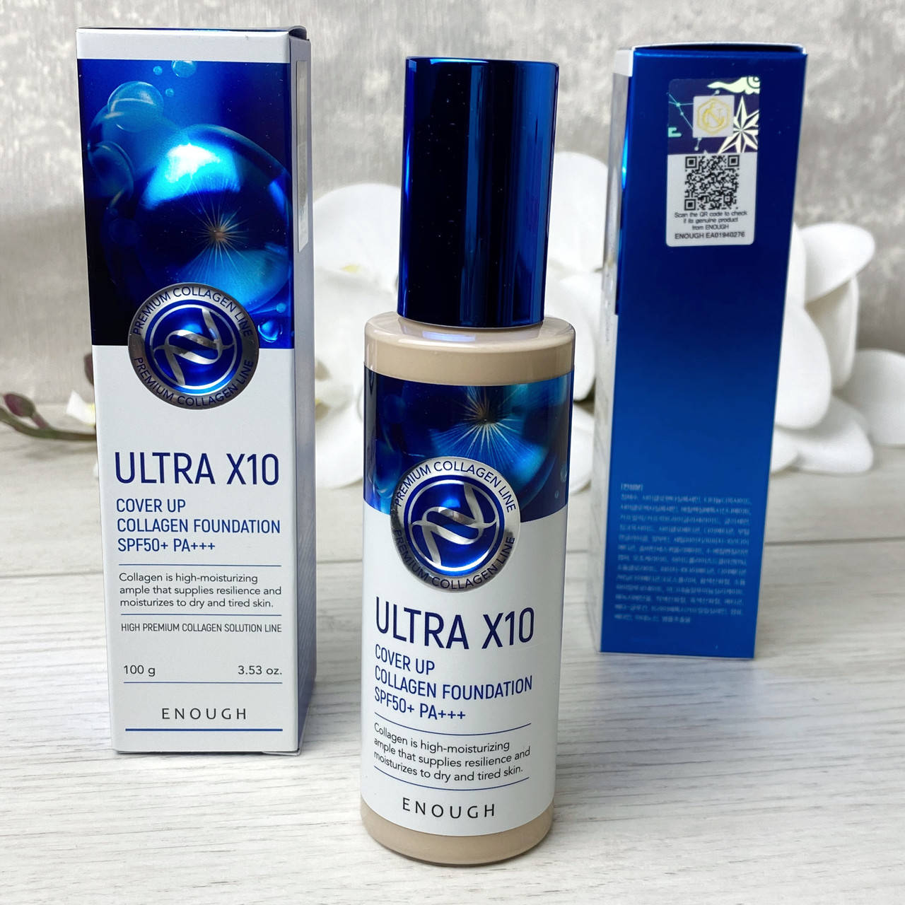 Увлажняющий тональный крем Enough Ultra X10 Cover Up Collagen Foundation SPF50+ PA +++
Увлажняющий тональный крем Enough Ultra X10 Cover Up Collagen Foundation SPF50+ PA +++