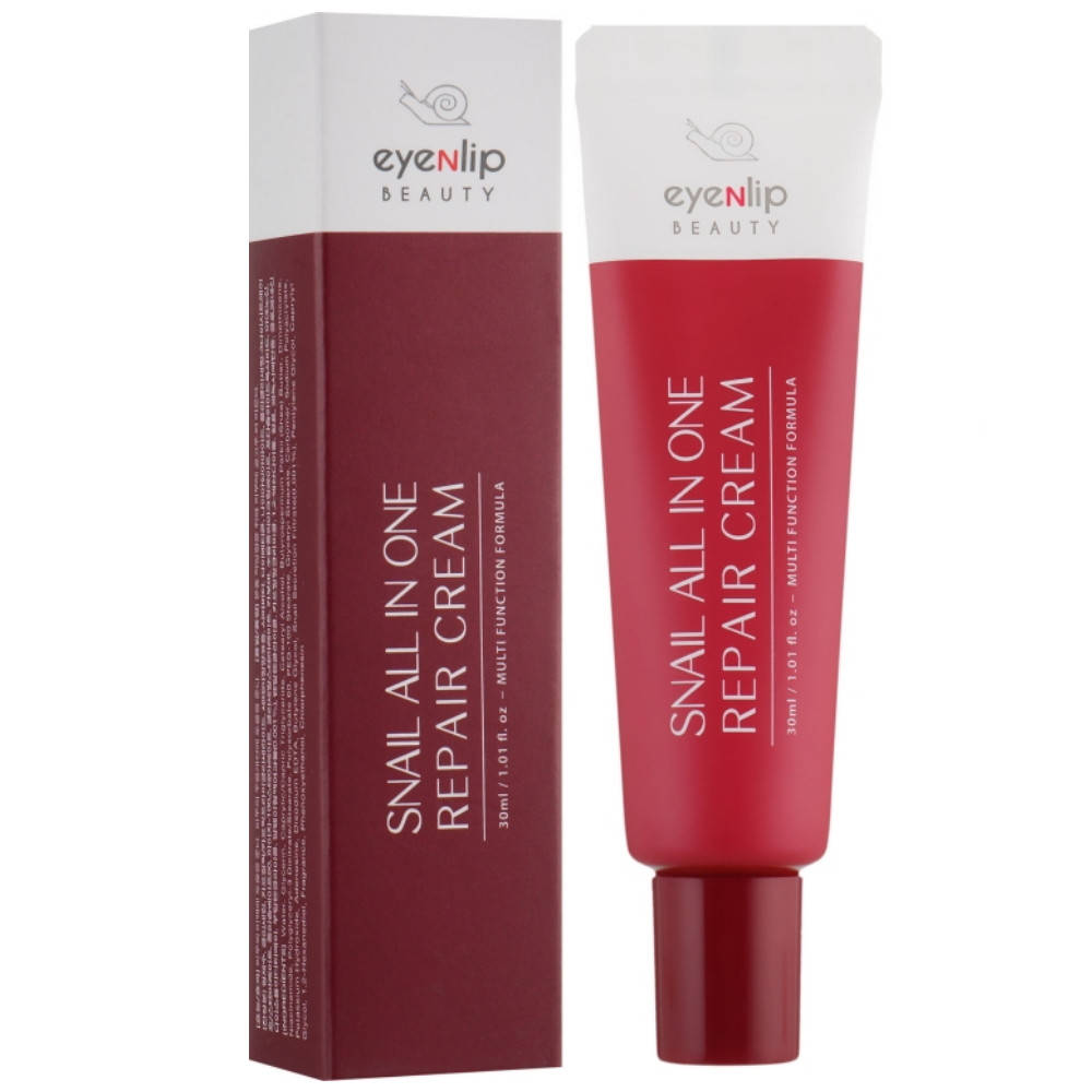 Многофункциональный восстанавливающий крем для лица с улиткой Eyenlip Snail All In One Repair Cream 30 мл 
Многофункциональный восстанавливающий крем для лица с улиткой Eyenlip Snail All In One Repair Cream 30 мл