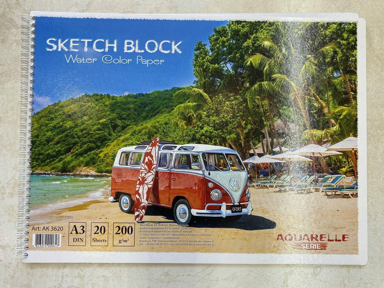 Альбом для акварели / скетчбук Watercolor Paper Sketchblock A3 на спирали, 200 г/м2, 20 листов, AK 3620, Белый
Альбом для акварели / скетчбук Watercolor Paper Sketchblock A3 на спирали, 200 г/м2, 20 листов, AK 3620, Белый