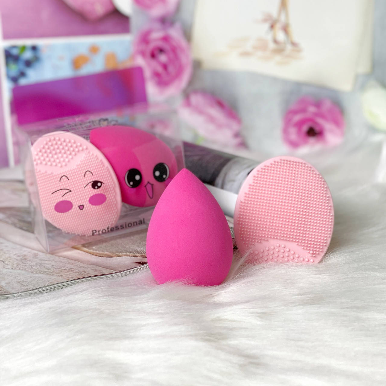 Набор спонжик и силиконовая щетка для лица (розовый)
Набор спонжик и силиконовая щетка для лица (розовый)