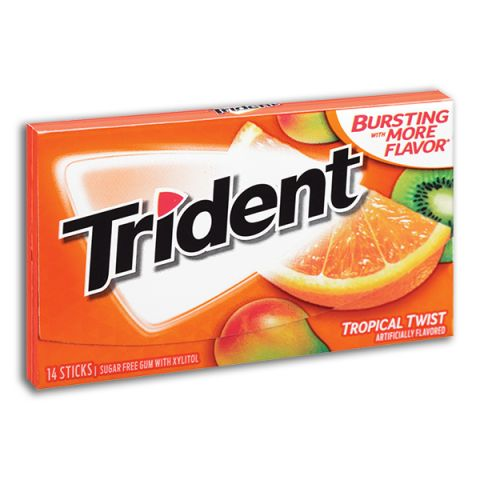 Жвачки Trident tropical twist 14 sticks 
Жвачки Trident tropical twist 14 sticks