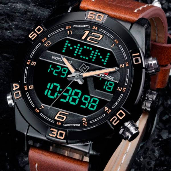 Мужские тактические часы для военных Naviforce Legion Brown NF9128 (Будильник, таймер, подсветка, секундомер)
Мужские тактические часы для военных Naviforce Legion Brown NF9128 (Будильник, таймер, подсветка, секундомер)
