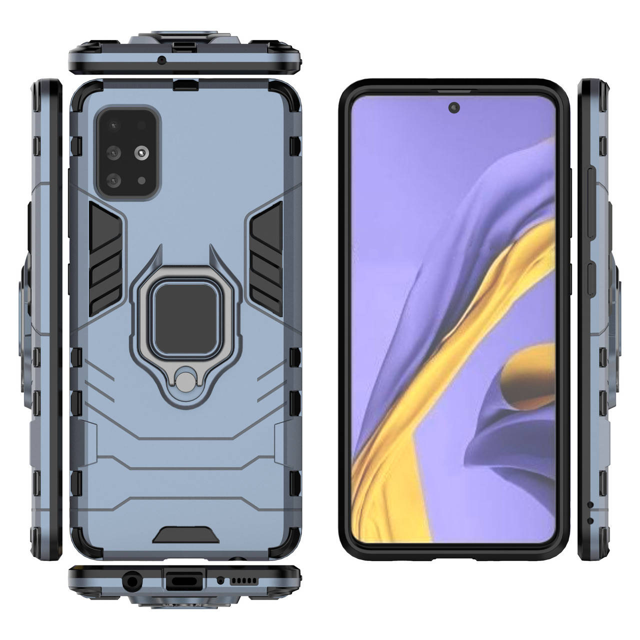 Бронированный чехол для Samsung Galaxy A51 2020 A515 с кольцом Navy Blue (Самсунг А51), Серый
Бронированный чехол для Samsung Galaxy A51 2020 A515 с кольцом Navy Blue (Самсунг А51), Серый