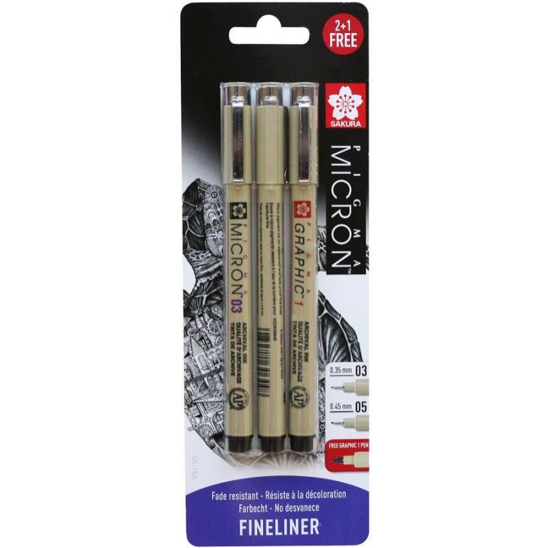 Набір лайнерів PIGMA MICRON 2шт (0.3/0.5) +1 лінер-маркер Pigma Graphic В ПОДАРУНОК Чорний ,Sakura
Набір лайнерів PIGMA MICRON 2шт (0.3/0.5) +1 лінер-маркер Pigma Graphic В ПОДАРУНОК Чорний ,Sakura