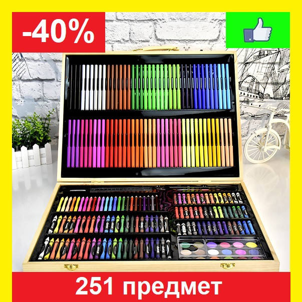 Большой набор для рисования 251 предмет в деревянном чемоданчике Детские наборы для рисования
Большой набор для рисования 251 предмет в деревянном чемоданчике Детские наборы для рисования