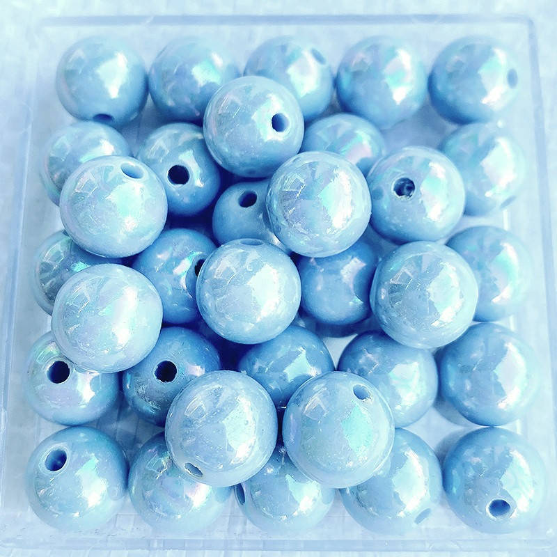 Бусины перламутровые, круглые, голубые, 14 мм, Голубой 
Бусины перламутровые, круглые, голубые, 14 мм, Голубой