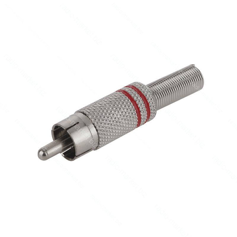 Штекер RCA красный (2 полосы) 
Штекер RCA красный (2 полосы)