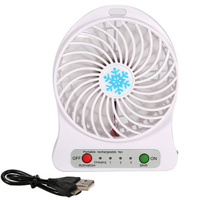 Вентилятор настольный аккумуляторный 18650 USB диаметр 10см Portable Fan Mini белый
Вентилятор настольный аккумуляторный 18650 USB диаметр 10см Portable Fan Mini белый