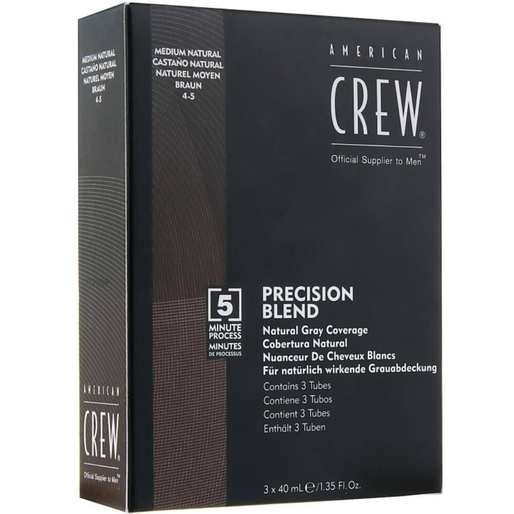 Система маскировки седины American Crew Precision Blend Medium Natural (4-5 уровень) 3*40 мл 
Система маскировки седины American Crew Precision Blend Medium Natural (4-5 уровень) 3*40 мл