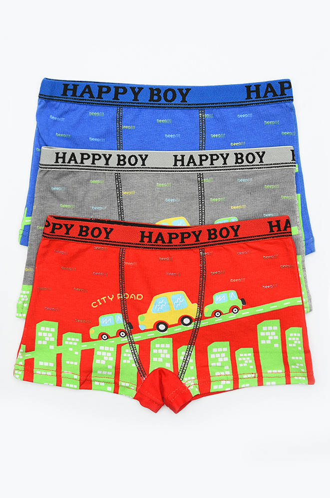 Комплект боксеров детских мльчик 3шт AAA 142915M, Разные цвета