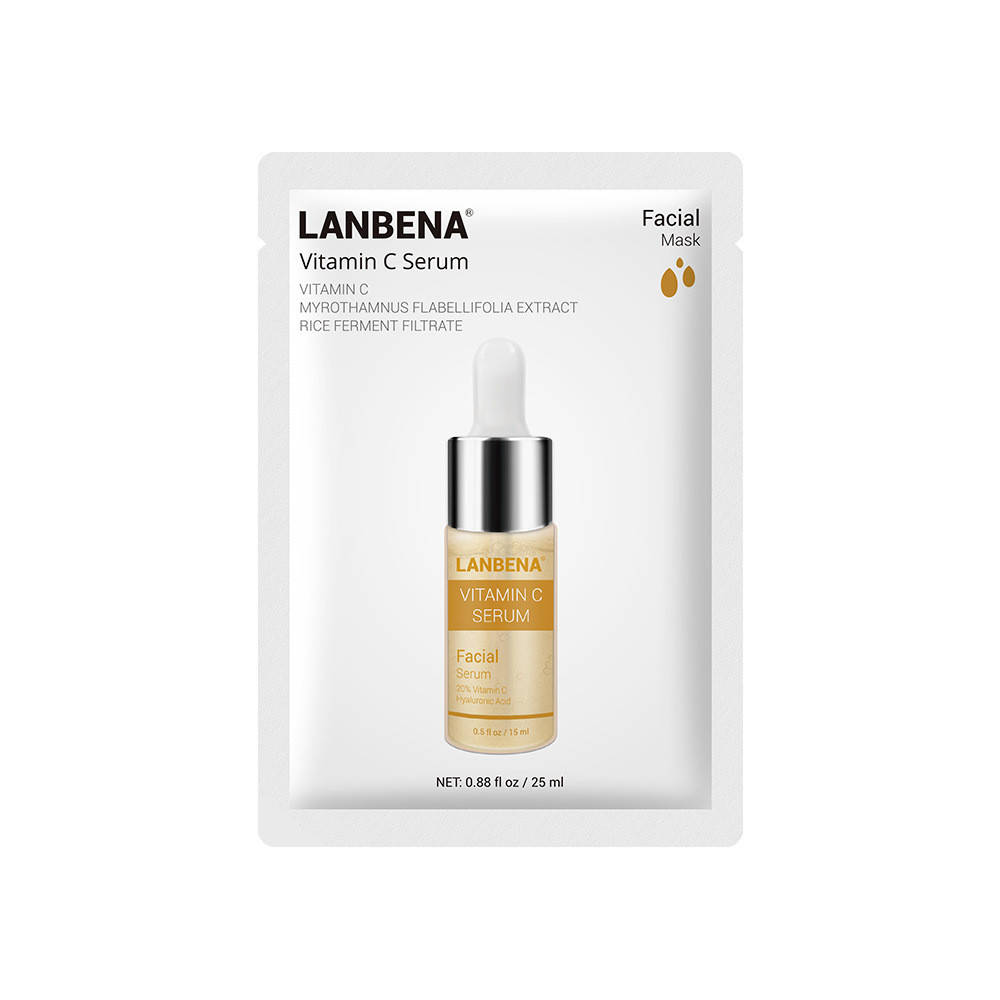 Осветляющая сывороточная маска для лица с витамином C Lanbena Vitamin C Serum Facial Mask, 25мл 
Осветляющая сывороточная маска для лица с витамином C Lanbena Vitamin C Serum Facial Mask, 25мл