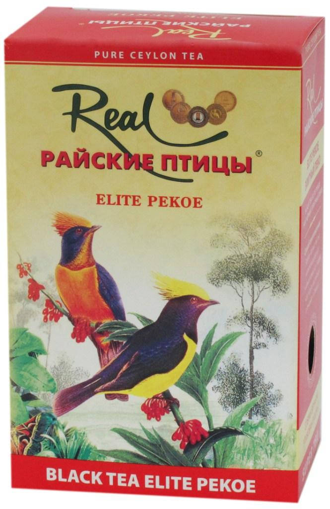 

Чай Реал Райские птицы Elite Pekoe чёрный цейлонский среднелистовой 250 грамм