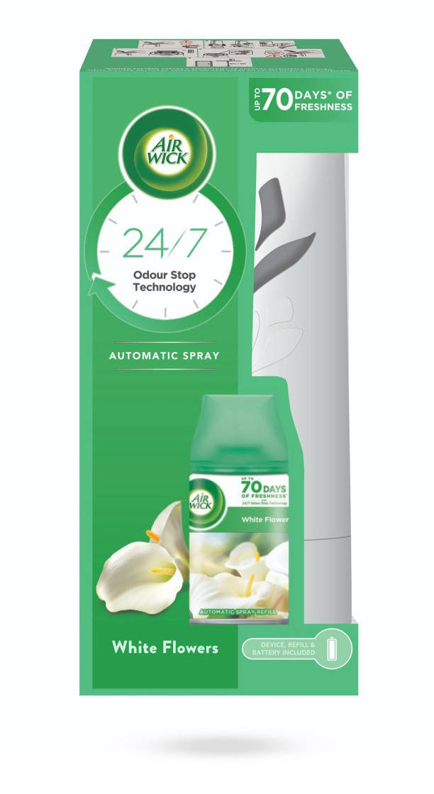 Автоматический освежитель воздуха Air Wick Freshmatic Life Scents + сменный блок Райские цветы 250 мл
Автоматический освежитель воздуха Air Wick Freshmatic Life Scents + сменный блок Райские цветы 250 мл