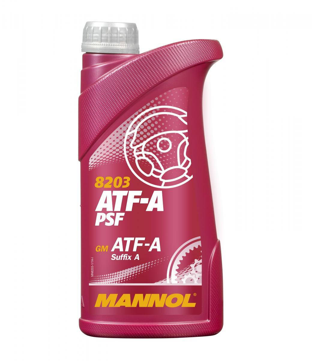 Трансмиссионное масло Mannol 8203 ATF-A AUTOMATIC FLUID 1л (масло АКПП, жидкость ГУР, красное, Suffix A)
Трансмиссионное масло Mannol 8203 ATF-A AUTOMATIC FLUID 1л (масло АКПП, жидкость ГУР, красное, Suffix A)
