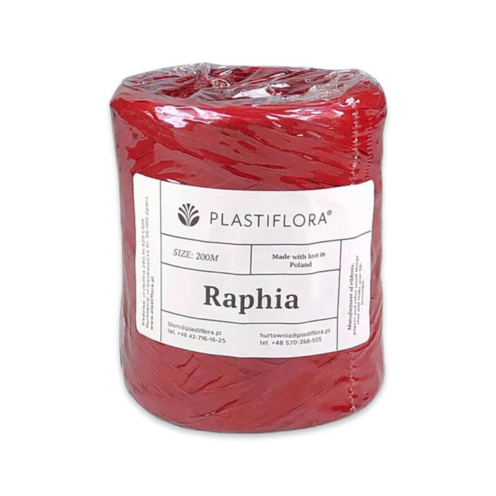 Рафия полипропиленовая красная 200м Польша 
Рафия полипропиленовая красная 200м Польша