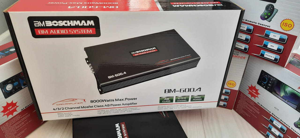 Автомобильный Усилитель Бошман 4-х канальный 8000w в машину авто усилок четырёхканальный Boschmann
Автомобильный Усилитель Бошман 4-х канальный 8000w в машину авто усилок четырёхканальный Boschmann