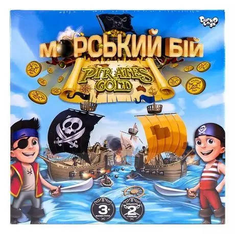 Настольная игра Морской бой. Pirates Gold Danko Toys G-MB-03U корабли фишки дублоны для детей
Настольная игра Морской бой. Pirates Gold Danko Toys G-MB-03U корабли фишки дублоны для детей