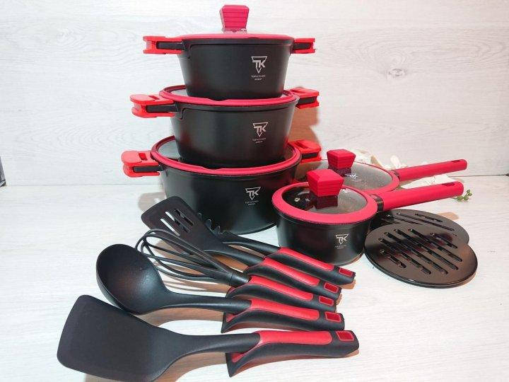 Набор посуды кованый Top Kitchen (TK00019) с мраморным покрытием на 16 предметов Черный
Набор посуды кованый Top Kitchen (TK00019) с мраморным покрытием на 16 предметов Черный