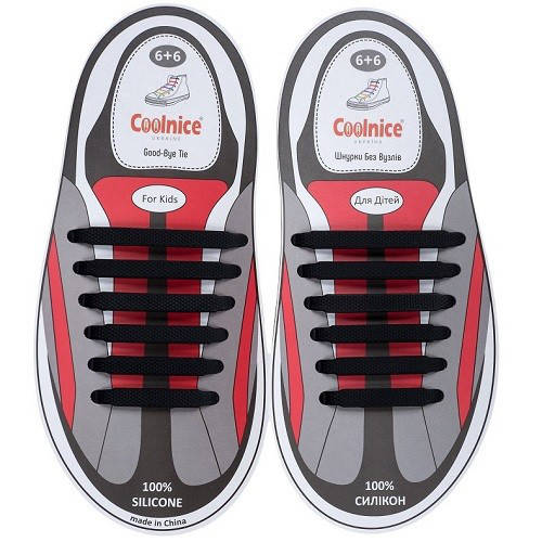 Силиконовые шнурки Coolnice черные (6+6) 12 шт./комплект
Силиконовые шнурки Coolnice черные (6+6) 12 шт./комплект