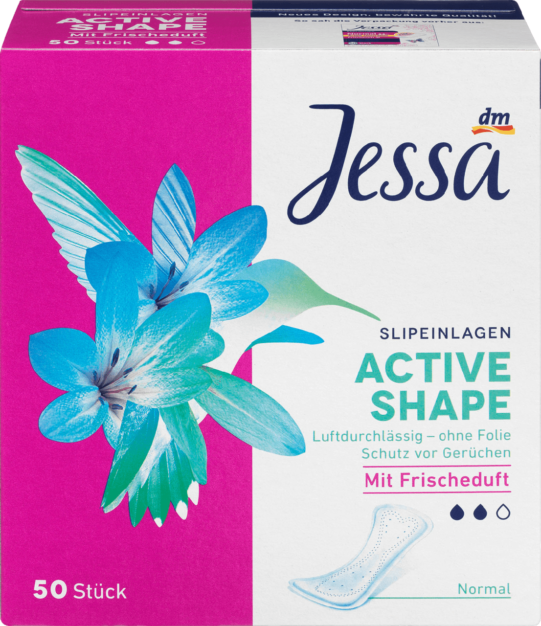 Ежедневные гигиенические прокладки Jessa Slipeinlagen Active Shape Frischeduft, 50 шт.
Ежедневные гигиенические прокладки Jessa Slipeinlagen Active Shape Frischeduft, 50 шт.