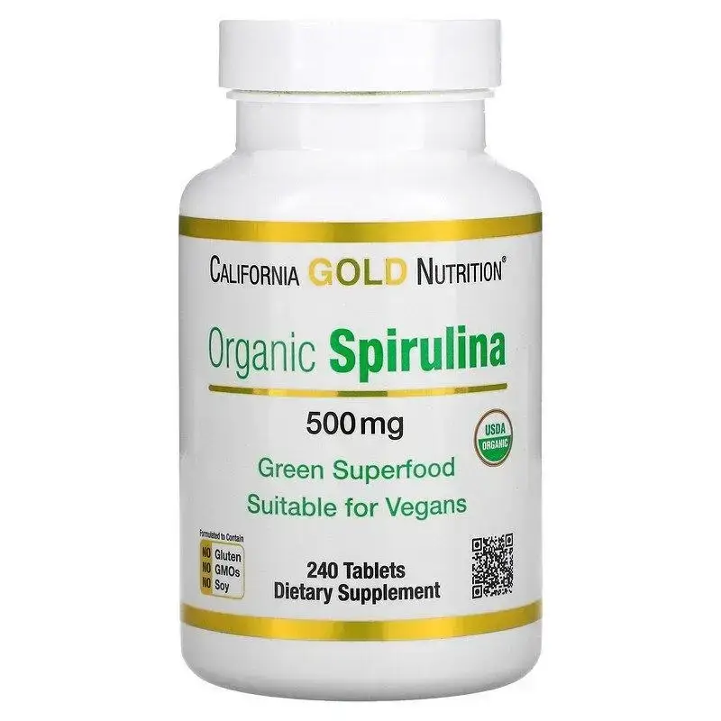 California Gold Nutrition, органическая спирулина, сертификат USDA Organic, 500 мг, 240 таблеток
California Gold Nutrition, органическая спирулина, сертификат USDA Organic, 500 мг, 240 таблеток