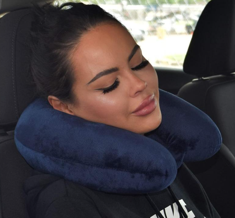 Подушка - подголовник дорожная. Темно - синий 
Подушка - подголовник дорожная. Темно - синий