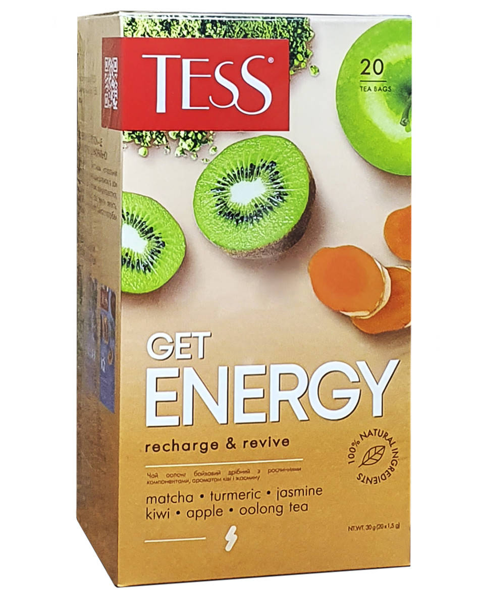 Чай оолонг з додаванням зеленого і рослинними компонентами TESS Get energy 20 пак (56587)
Чай оолонг з додаванням зеленого і рослинними компонентами TESS Get energy 20 пак (56587)