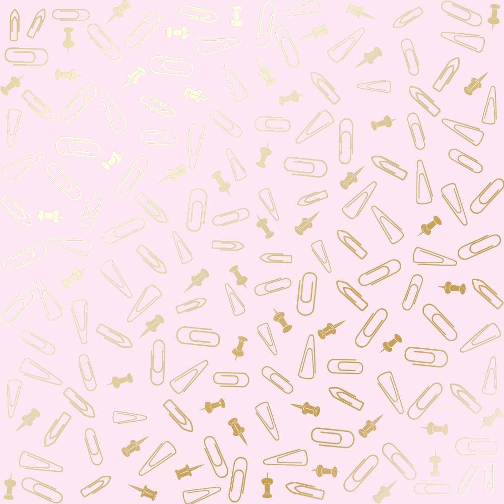 Папір з фольгуванням - Golden Drawing pins and paperclips Light pink - Fabrika Decoru - 30x30
Папір з фольгуванням - Golden Drawing pins and paperclips Light pink - Fabrika Decoru - 30x30
