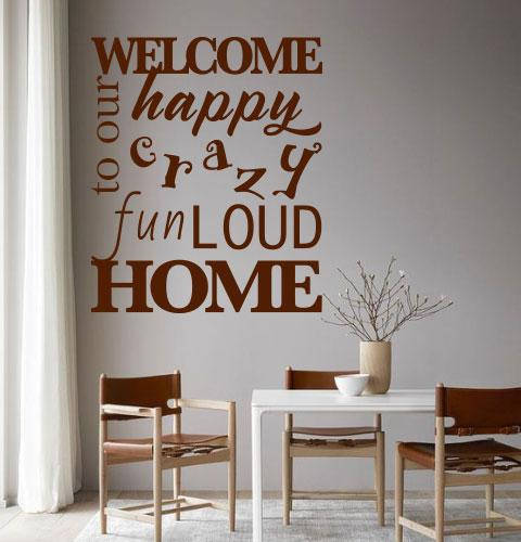 Текстовая наклейка на стену Welcome to our home (виниловый стикер Добро пожаловать в наш дом), Разные цвета
Текстовая наклейка на стену Welcome to our home (виниловый стикер Добро пожаловать в наш дом), Разные цвета