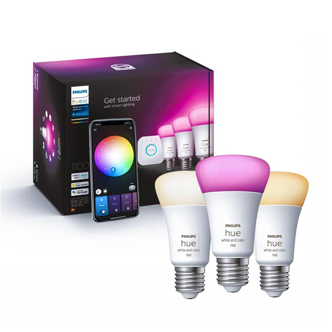 Стартовый комплект Philips Hue Color E27 1100лм 75Вт 3 шт. + Блок управления Philips Hue Bridge, Apple HomeKit
Стартовый комплект Philips Hue Color E27 1100лм 75Вт 3 шт. + Блок управления Philips Hue Bridge, Apple HomeKit