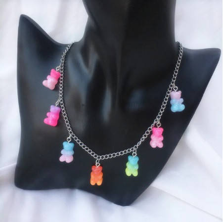 Детское ожерелье с мармеладными мишками, разноцветный - длина 48см, смола, цинковый сплав
Детское ожерелье с мармеладными мишками, разноцветный - длина 48см, смола, цинковый сплав