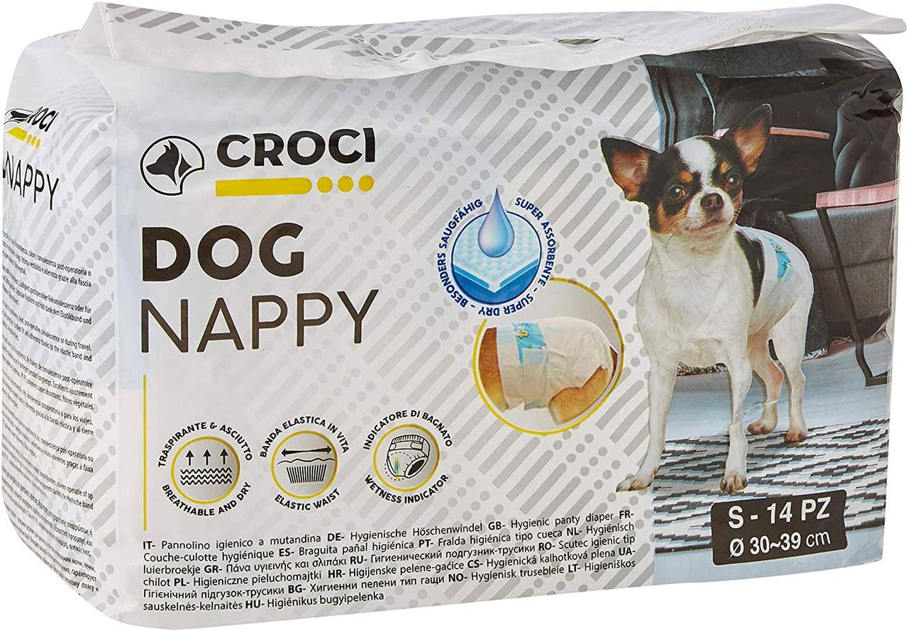 Подгузники для собак 30-39 см Croci Dog nappy S (14 шт/уп) 
Подгузники для собак 30-39 см Croci Dog nappy S (14 шт/уп)