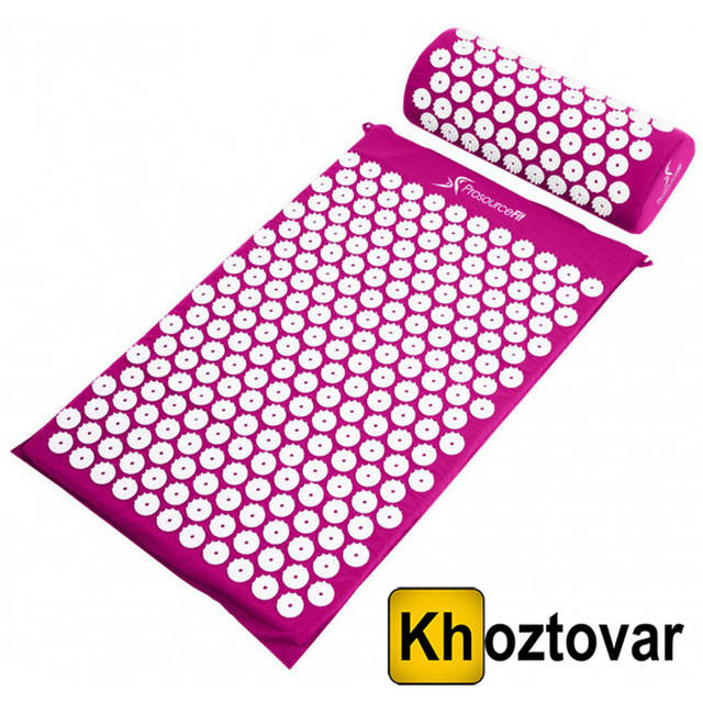 Ортопедический массажный коврик с подушкой Acupressure Mat, Розовый 
Ортопедический массажный коврик с подушкой Acupressure Mat, Розовый