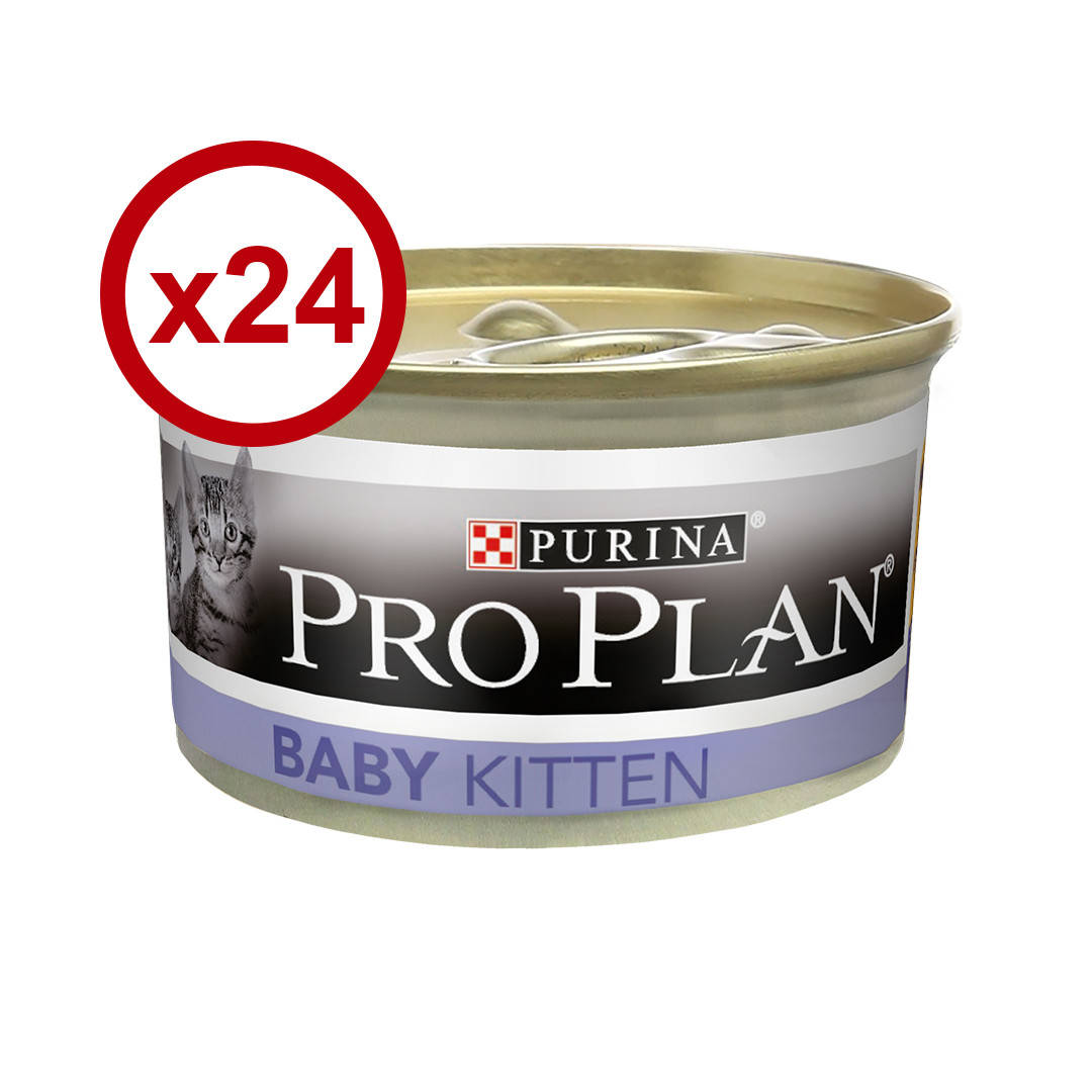 ProPlan Baby Kitten консервы для котят после отлучение от матери (мусс с курицей ) 85г*24шт
ProPlan Baby Kitten консервы для котят после отлучение от матери (мусс с курицей ) 85г*24шт