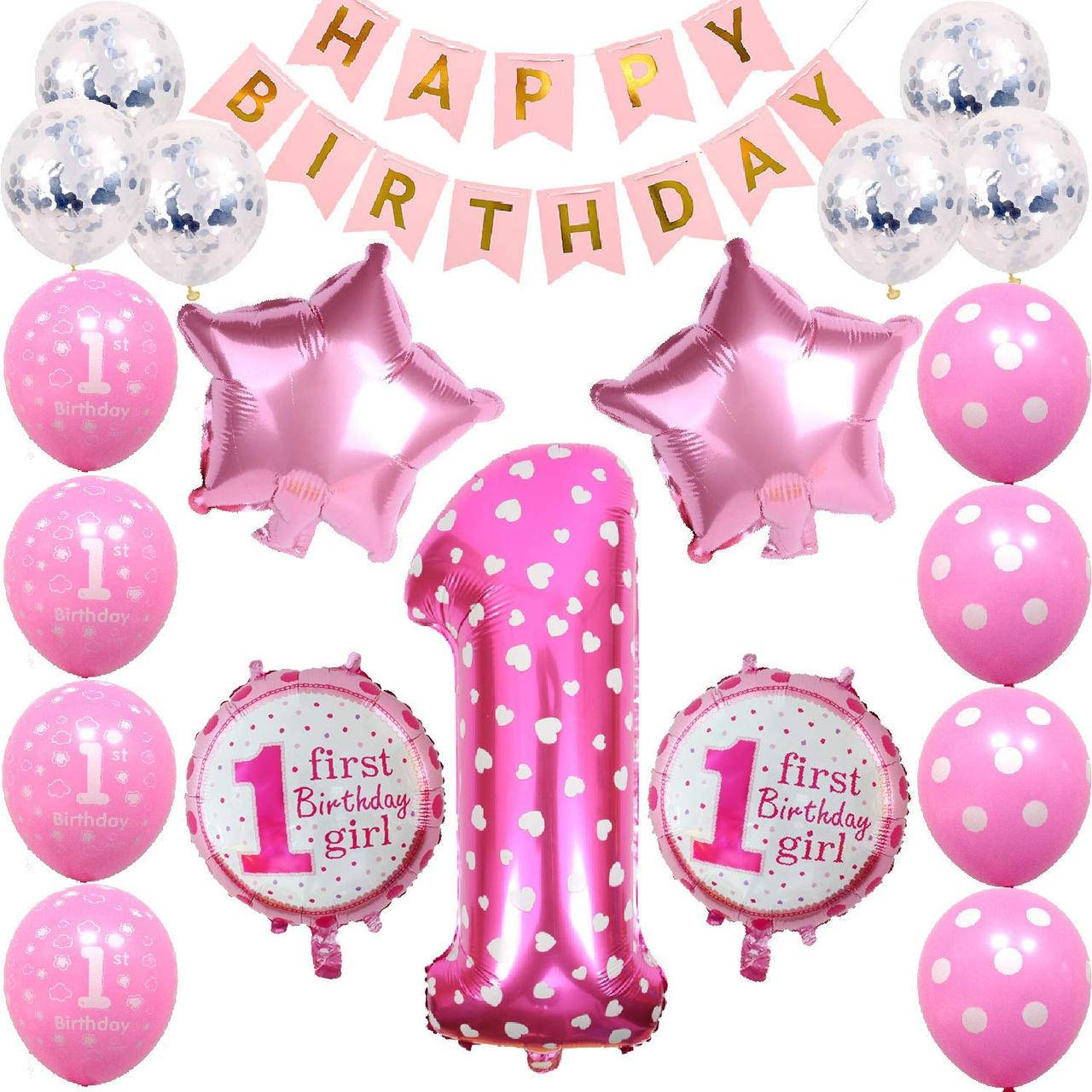 Набор Украшений на 1-й День Рождения Воздушные Шары + Цифра + Надпись "Happy Birthday" для девочки
Набор Украшений на 1-й День Рождения Воздушные Шары + Цифра + Надпись "Happy Birthday" для девочки
