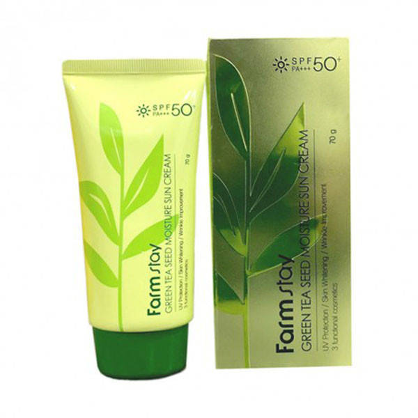Солнцезащитный крем с экстрактом зеленого чая FARM STAY Green Tea Seed Moisture Sun Cream SPF 50+/РА+++
Солнцезащитный крем с экстрактом зеленого чая FARM STAY Green Tea Seed Moisture Sun Cream SPF 50+/РА+++