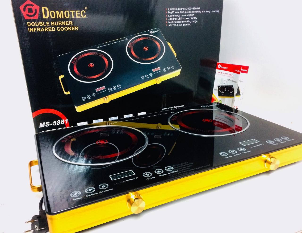 Электроплита инфракрасная на 2 конфорк Настольные плиты Domotec Индукционная варочная панель
Электроплита инфракрасная на 2 конфорк Настольные плиты Domotec Индукционная варочная панель