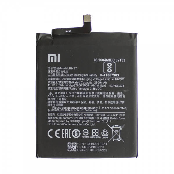Аккумулятор (АКБ батарея) Xiaomi BN37 Redmi 6 Redmi 6A M1804C3DG M1804C3DH M1804C3DI 2900 mAh
Аккумулятор (АКБ батарея) Xiaomi BN37 Redmi 6 Redmi 6A M1804C3DG M1804C3DH M1804C3DI 2900 mAh