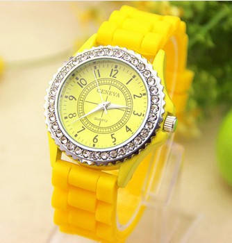 Часы женские Geneva Crystal yellow (желтый)