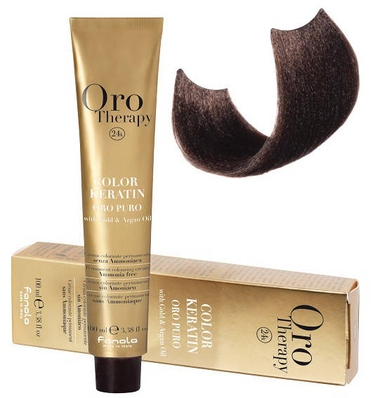 Крем-краска безаммиачная для волос Fanola Oro Therapy №5/0 Light Chestnut 100 мл (3075Gu)
Крем-краска безаммиачная для волос Fanola Oro Therapy №5/0 Light Chestnut 100 мл (3075Gu)