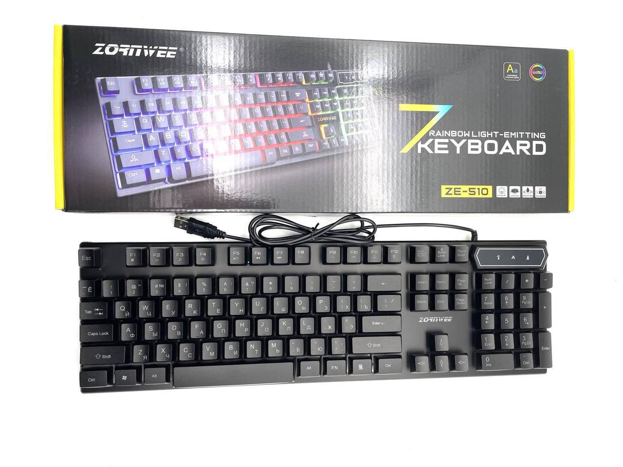 Компьютерная проводная клавиатура ZORNWEE ZE-510 RGB, клавиатура для компьютера с подсветкой, Черный
Компьютерная проводная клавиатура ZORNWEE ZE-510 RGB, клавиатура для компьютера с подсветкой, Черный